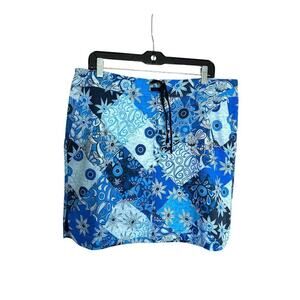 Rip Skirt Hawaii Wrap Skirt Women Size XL Blue Beach Swim Cover Up Tropical
